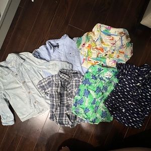 Set of 6 Boys Button Up Shirts 18m and 2T